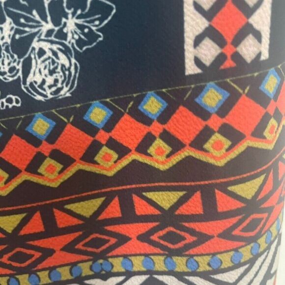 Jealous Tomato Off Shoulder LS Dress Aztec Floral Boho Artsy SMALL Above Knee - Picture 6 of 13